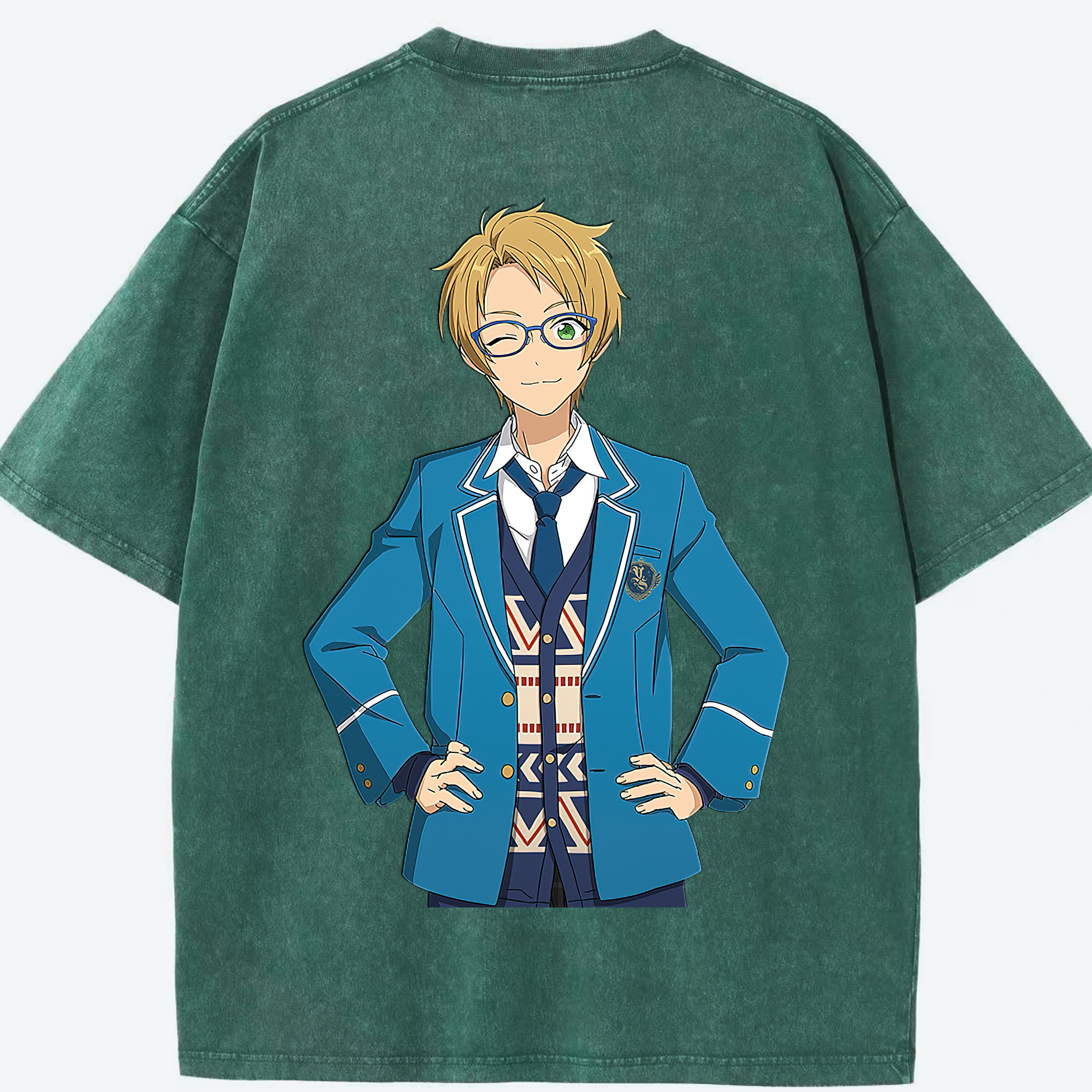 （画像用） あんさんぶるスターズ! Ensemble Stars 綿100% ヴィンテージ風 半袖Tシャツ（背面プリント）